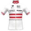 Set Fietsshirt + Korte Koersbroek 2023 Fenix-Deceuninck Oostenrijks Kampioenschap Rood Wit